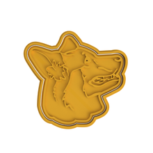 german shephard dog cookie cutter side view home 3d print model - Mito3D
