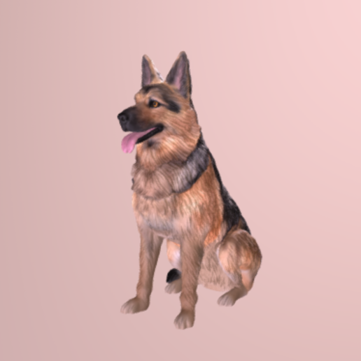 german shepherd art dogs dog 3D print model - Mito3D