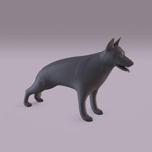 allemand berger chien animal compagnie national art jouet intérieur décoration statue figurine 3d print model - Mito3D