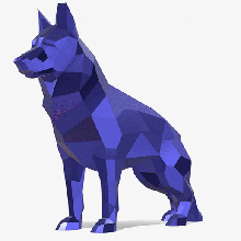Almanca çoban köpek Sanat Yazdır 3d baskı düşük poli 3dprint hayvan minyatürler heykel oyuncak 3d print model - Mito3D