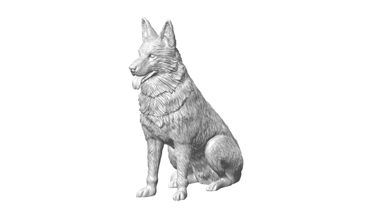 alemão pastor cão arte escultura animal parede ar vr meta metverso 3d print model - Mito3D
