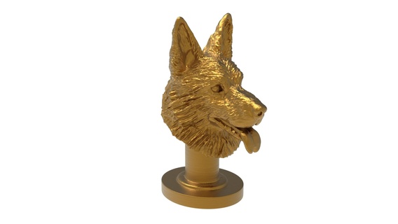 alemão pastor cão cabeça fracasso 2 arte esculpir escultura animal decoração figura fofa 3d print model - Mito3D