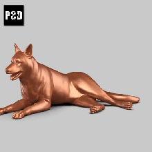 alemão pastor pose 02 arte cão animal brinquedo estatuetas 3d print model - Mito3D