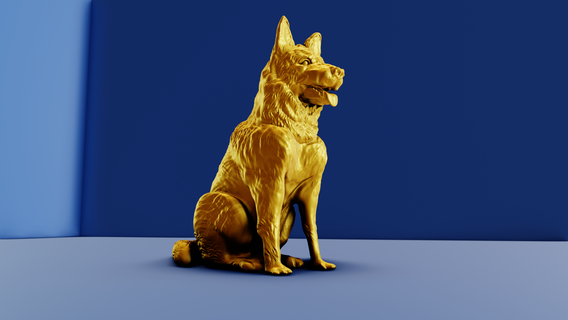 german shepherd standing statue dog pet alsatian miniature tabletop 3d print model - Mito3D