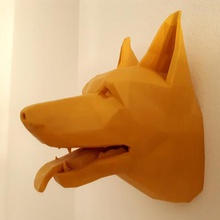 berger allemand mur art chien lowpoly décoratif 3d print model - Mito3D