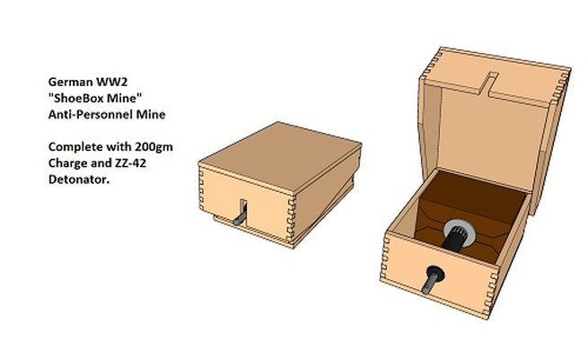 german shoebox schuh-mine 42 ww2 history anti personnel shoe box zz 3d print model - Mito3D