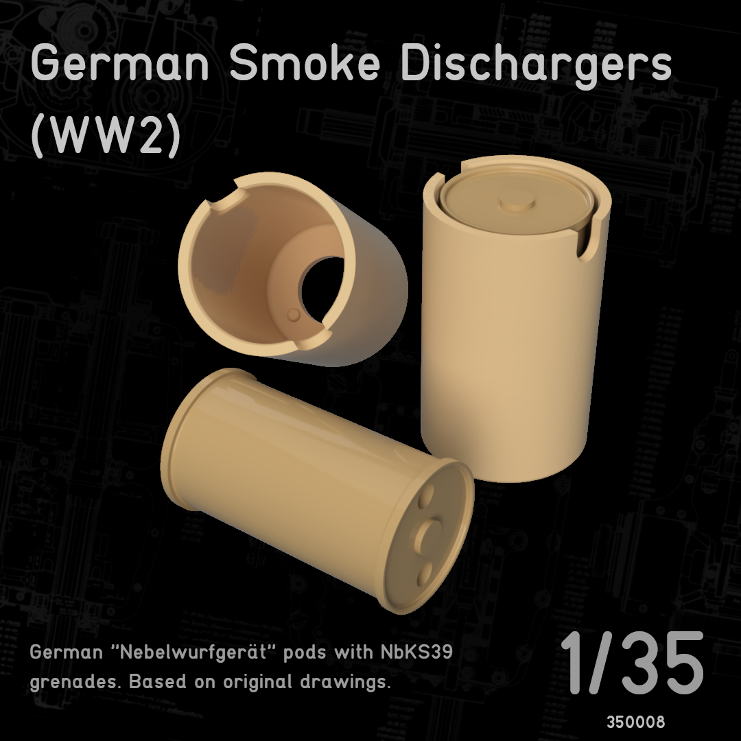 allemand fumée déchargeurs 1 35 tigre réservoir échelle armure wehrmacht modélisation panzer panthère stug 3D print model - Mito3D