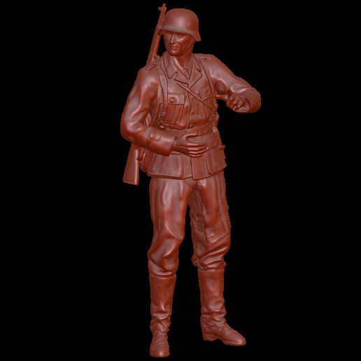 alemán soldado señalando 3D print model - Mito3D