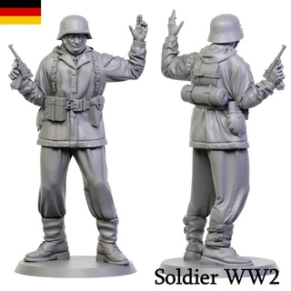 allemand soldat ww2 6 nazi armée jouet d'art réservoir 3dmodel homme table miniature sculpture 1 35 52mm 3d print model - Mito3D