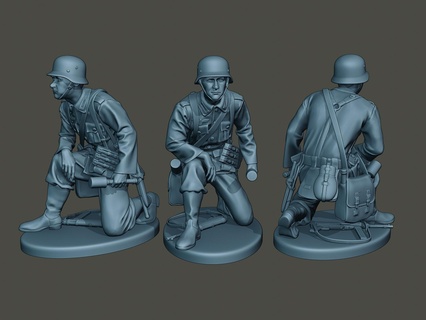 allemand soldat ww2 grenade g2 Jeu homme guerre action miniature figure sculpture militaire armée mp40 kar marche axe mitraillette nazi 3d print model - Mito3D