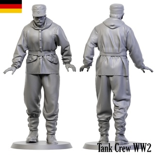 german tank crew ww2 6 tankcrew tankman army arttoy 3dmodel man soldier 3d print model - Mito3D