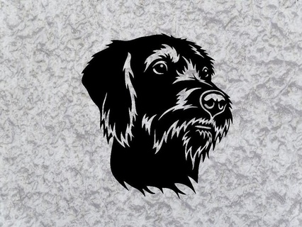 german wirehaired dog wall decoration wall decoration Home dog wall  3d print model - Mito3D