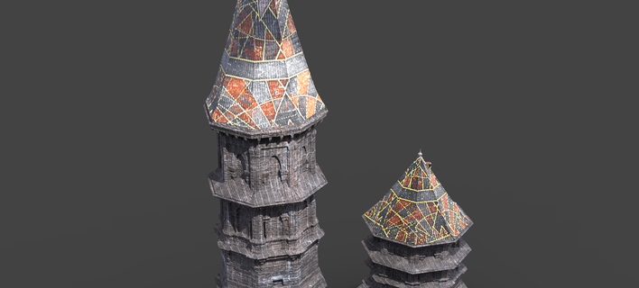 germanic medieval grand tower 2 designs city castle cathedral complex ancient picoftheday trending monument history middle architectural kitbash fantasy kit bloodbourne game street 3d print model - Mito3D