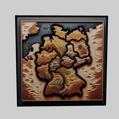 germany map topography cnc router laser & 3d printer art world world-map yeggi earth planet africa europe asia antarctica continent 3d print model - Mito3D