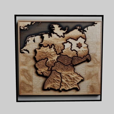 germany map topography cnc router laser & 3d printer art world world-map yeggi earth planet africa europe asia antarctica continent 3d print model - Mito3D