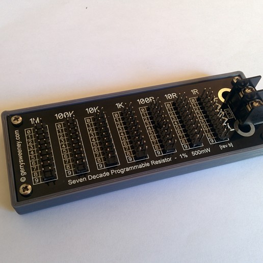 gerry sweeney sieben Jahrzehnt programmable resistor-box tool Fall gerrysweeney Widerstand box Widerstands-Dekade - Elektronik 3D print model - Mito3D