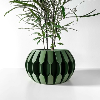 gervi planter pot drainage tray & stand modern unique home decor plants succulents stl file 3d print model - Mito3D