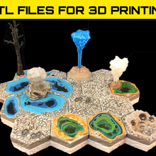 geyser set - hex tiles highly detailed 3d game board 3d print model - Mito3D