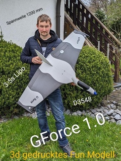 gforce10 rc aviões aeromodelo nurfl gel modelo acrobático flougzeug 3d pressão 3d print model - Mito3D
