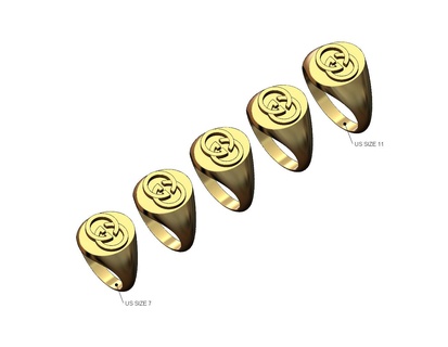 gg tıknaz oval mühür yüzük us boyutları 7to11 3d Yazdır model Gucci takı yazdırılabilir logo altın gümüş mücevher sterlin lüks moda erkekler sembol bling 3d print model - Mito3D