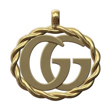 gg Gucci geflochten Draht Anhänger 3d drucken Modell Schmuck druckbar Logo Zeichen Mode Gold Silber Halskette vintag Luxus Sterling bradied 3d print model - Mito3D