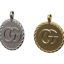 gg motif braided wire pendant charm 3d print model jewelry printable logo gold silver ornament jewellery fashion luxury accessories bracelet rope necklace gucci oval round 3d print model - Mito3D