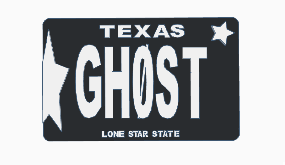 gh0st eu motorcycle plate art quiet texas ghost 3D print model - Mito3D