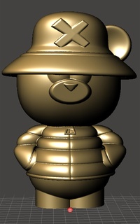 ghetto teddy bear bucket hat graffiti 3d print model - Mito3D