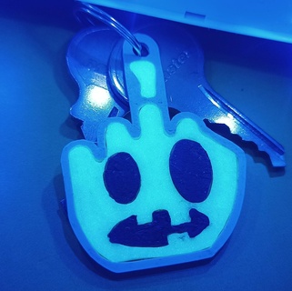 ghost middle finger hallowen gift earrings 3d print model - Mito3D