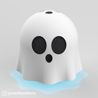 ghost - echo dot stand halloween holder smart speaker device assistant connected home 4th gen 5th october scary spooky decor amazon alexa prime 3d print model - Mito3D
