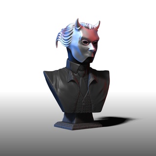 ghost - nameless ghoul mini bust toys art rock cosplay metal death helmet accessory mascara banda band print3d music heavy nemeless tobias forge bc sculptures 3d print model - Mito3D