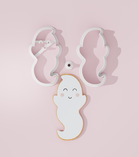 fantôme 2 cuisinier biscuit coupeurs Halloween coupeur dessins cuisson outils Pâtisserie pâte sucre Douane DIY saisonnier effrayant hanté maison chaudron sorcière 3d print model - Mito3D