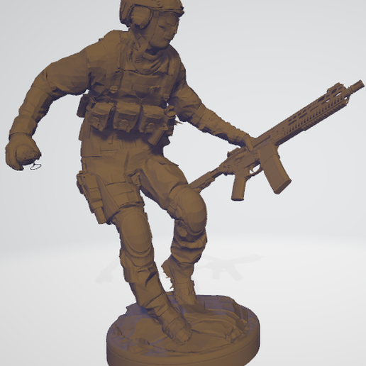 fantasma açao mw jogos herói figura brinquedo fácil poli ataque guerra legal arma desenho animado 3D print model - Mito3D