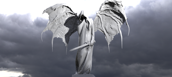 ghost angel winged wings sculpture statue statuette wing cupid religiou cherub jesu deity object krishna animals feather character stone temple fantasy woman 3d print model - Mito3D
