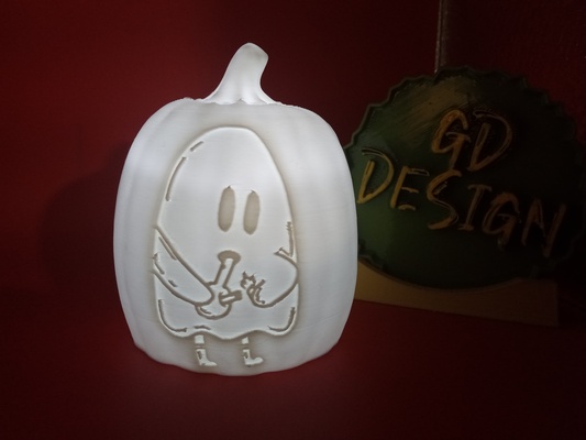 ghost bong halloween pumpkin lights tealight reading light party nightlight office kids room art decor man cave she 3d print model - Mito3D