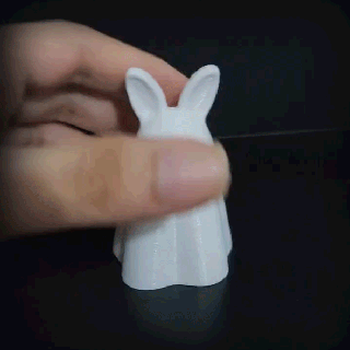 fantasma coniglietto orecchio gambe Halloween voluto Stampa posto supporti Natale presente 3d print model - Mito3D