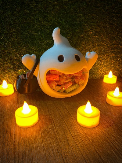 geist süßigkeiten schüssel halloween niedlich grusel gruselig gruslig kawaii 3d print model - Mito3D