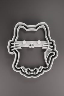 ghost cat - halloween cookie cutter stamp item kitchen october lover 3d print model - Mito3D