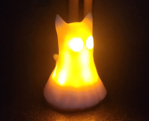 geist katze lampe zuhause haus halloween kitty niedlich drucken ort 3d print model - Mito3D