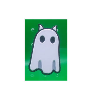 ghost cat pin halloween spooky 3d print model - Mito3D