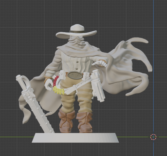 ghost cowboy Game miniature 28mm 32mm bounty hunter ganger male cyber wargames tabletop 3d print model - Mito3D