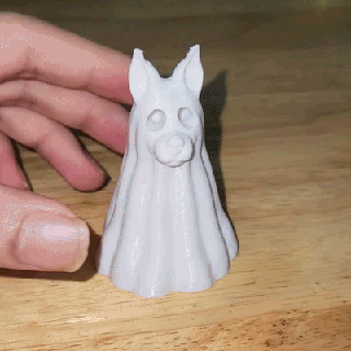 fantasma cane gambe supporto flessibile Halloween posto Natale presente 3d print model - Mito3D