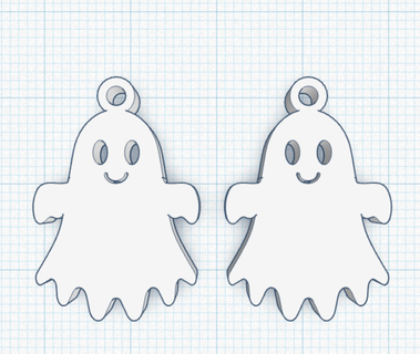 ghost earrings halloween 3d print model - Mito3D