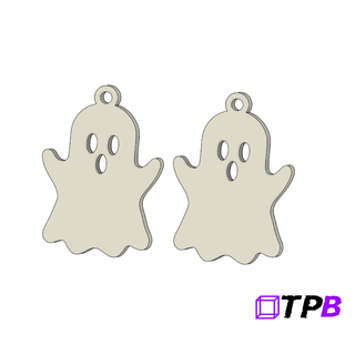 ghost earrings hallowen jewelry decoration fashion theprintingbros 3d print model - Mito3D