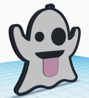 fantasma emoji portachiavi 3d print model - Mito3D