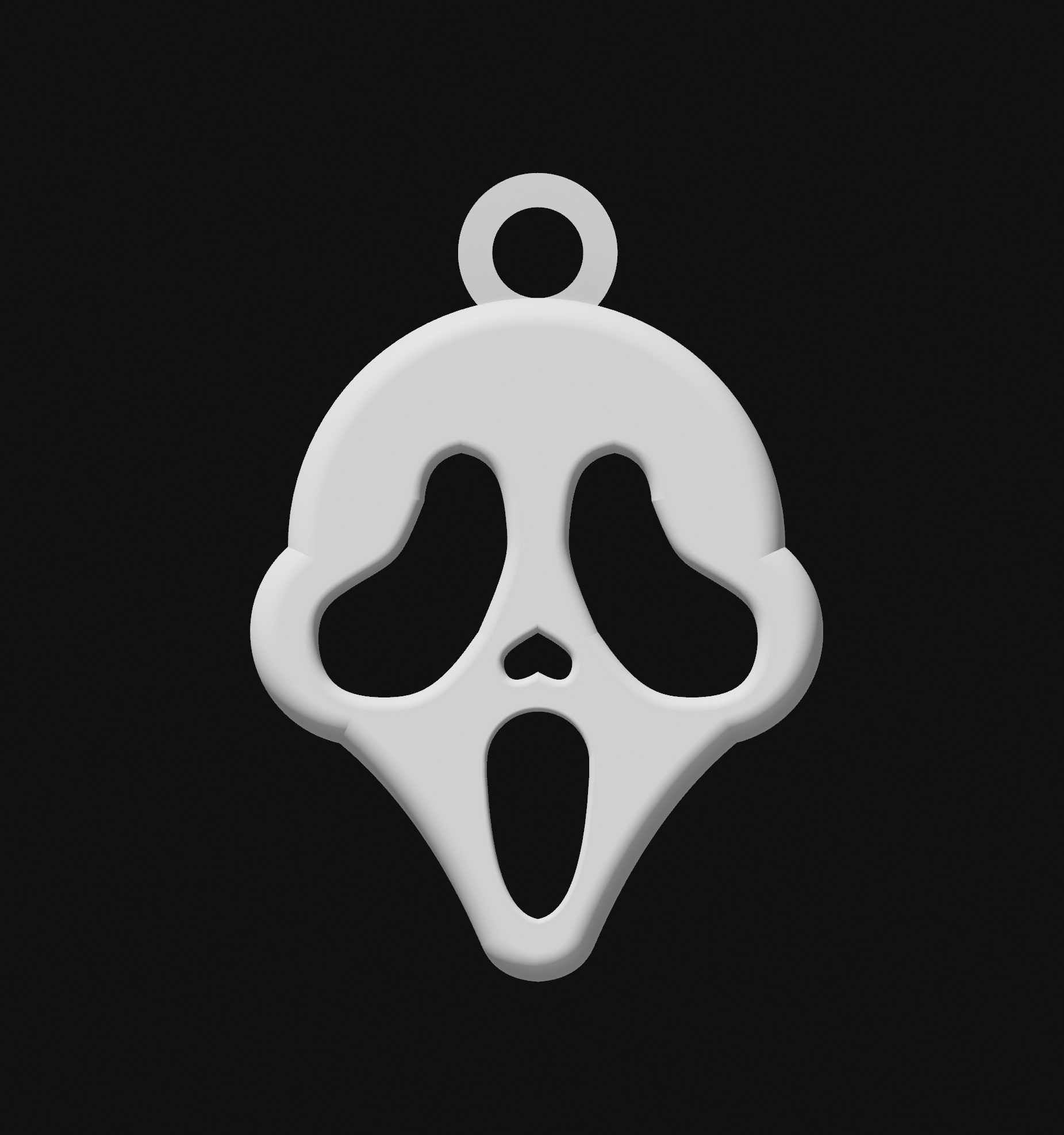 fantasma viso catena arte portachiavi 3D print model - Mito3D
