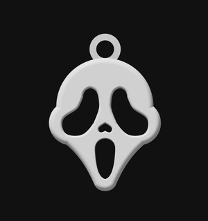 ghost face chain ghost face art keychain face ghost  3d print model - Mito3D