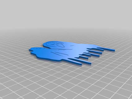 hayalet logo bıçak Sanat 2d Surat çığlık Litofanlar 3d print model - Mito3D