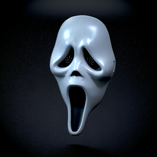 ghost face scream mascara usable mask halloween real size 3d print model - Mito3D