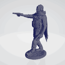 fantôme pistolet attaque mw Jeu héros figure jouet facile poly guerre cool arme dessin animé 3d print model - Mito3D